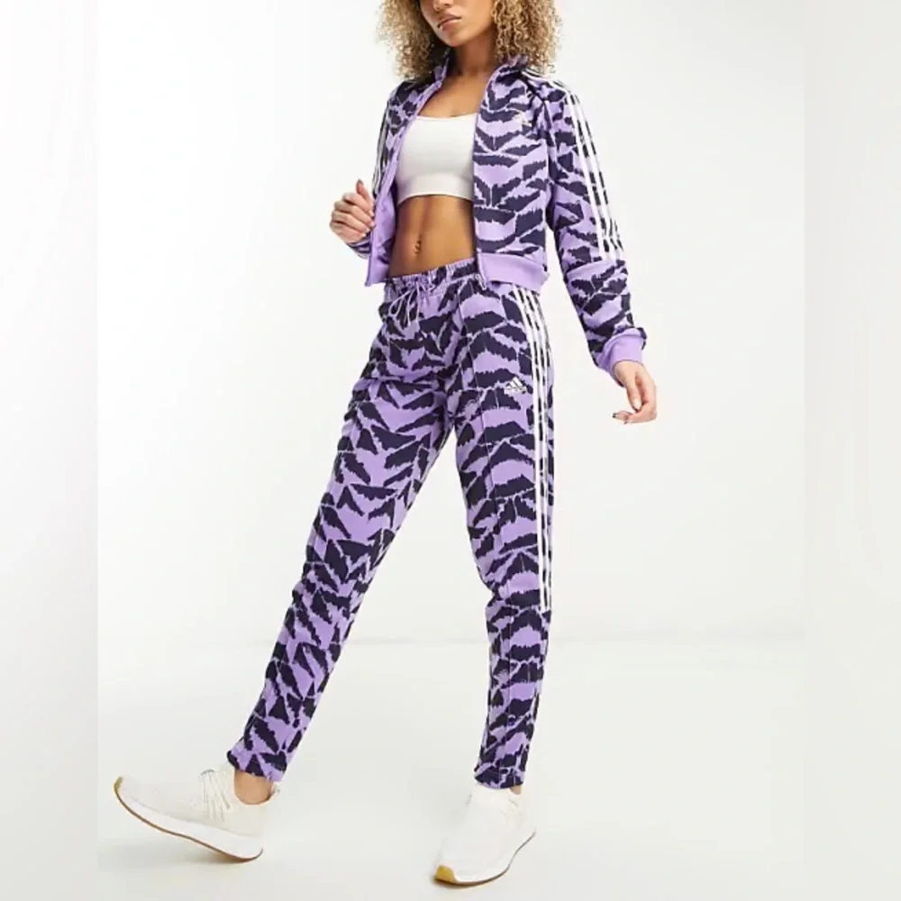 adidas Purple and Black Graphic Joggers